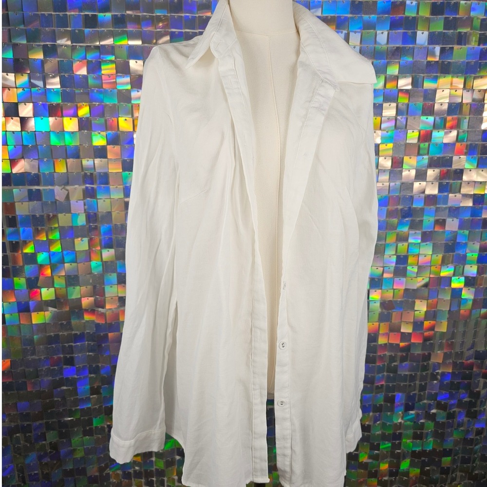 Princess Polly White Button Down Long Sleeve Oversized Shirt